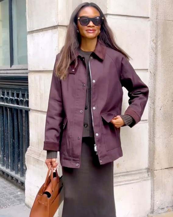 aLORS paris Blouson【Gabi-ガビ-】DarkBrown Gabby Barn Jacket | Hobbs UK |