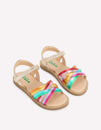 Crossed Leather Sandals - Rainbow metallic | Boden USA