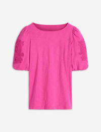 Tape Lace T - shirt - Phlox Pink | Boden USA
