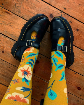 Bethan Smooth Leather Platform Mary Jane Shoes in Black Martens