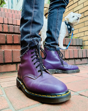 Dr. Martens 26cm バーガンディ 1460 ほぼ新品 1460 Smooth Leather Lace Up Boots in Burgundy | Dr. Martens