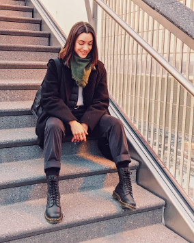 1490 Virginia Leather Mid Calf Boots in Black | Dr. Martens