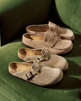 Womens Taupe BIRKENSTOCK Boston Soft Footbed Clog Sandals | schuh