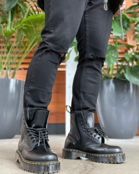 1460 Bex Smooth Leather Platform Boots in Black | Dr. Martens