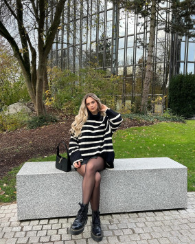 Botas con plataforma Molly en piel en Negro | Dr. Martens