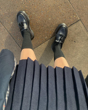 Adrian Bex Smooth Leather Tassel Loafers in Black | Dr. Martens display picture 1