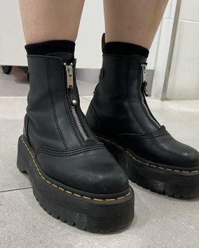 靴 Y's SMOOTH LEATHER PLATFORM ZIP UP BOOTS Y's SMOOTH LEATHER