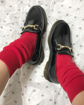 新品未使用 Dr.martens ADRIAN SNAFFLE UK7 Adrian Snaffle Smooth Leather Tassel Loafers in Black | Dr. Martens