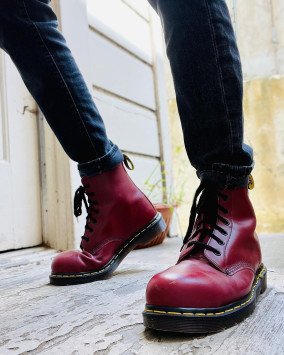 貴重＞＞Dr.Martens ORIGINALSVINTAGE Vintage Doc Dr Martens 8A07 Y2K Brown Leather Boots UK7 US8 Con41