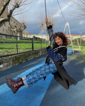 Botas con plataforma Jadon en piel Smooth en Burdeos Martens