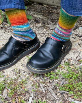Laketen Leather Platform Mules in Black Atlas | Dr. Martens